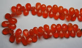 8 Inch Strand,Superb-Finest Quality Carnelian Faceted Pear Shape Briolettes, 10-11mm Size,Great Item