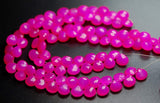 8 Inch Strand,Superb-Finest Quality Pink Chalcedony Faceted Heart Shape Briolettes, 8mm Size