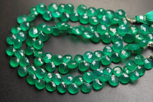Load image into Gallery viewer, 8 Inch Strand,Superb-Green Onyx Faceted Heart Shape Briolettes, 6.5-7mm Size,Superb Item - Jalvi &amp; Co.