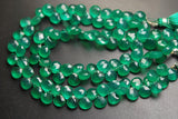 8 Inch Strand,Superb-Green Onyx Faceted Heart Shape Briolettes, 6.5-7mm Size,Superb Item