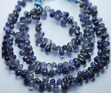 Load image into Gallery viewer, 8 Inch, Super-Finest Quality,Water Sapphire Iolite Faceted Drops Briolettes, 4.5-6mm Aprx - Jalvi &amp; Co.