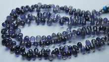 Load image into Gallery viewer, 8 Inch, Super-Finest Quality,Water Sapphire Iolite Faceted Drops Briolettes, 4.5-6mm Aprx - Jalvi &amp; Co.