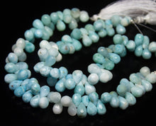 Load image into Gallery viewer, 8 inches, 10-11mm, Natural Larimar Faceted Teardrop Briolette Beads, Larimar Beads - Jalvi &amp; Co.