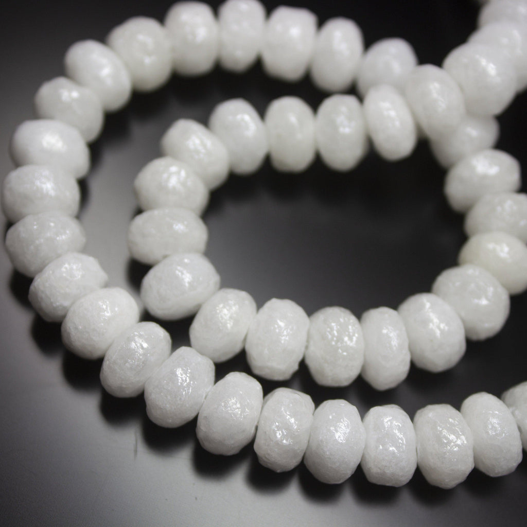 8 inches, 10-11mm, Natural Silverite Smooth Rondelle Loose Gemstone Beads - Jalvi & Co.