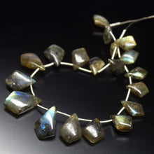 Load image into Gallery viewer, 8 inches, 12mm 21mm, Labradorite Smooth Tie Briolette Beads Strand, Labradorite Beads - Jalvi &amp; Co.