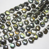 8 inches, 12mm, Mystic Labradorite Faceted Hexagon Drop Shape Briolette Gemstone Beads Strand, Labradorite Beads