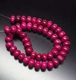 8 inches, 12mm, Natural Ruby Plain Smooth Rondelle Large Size Loose Gemstone Beads