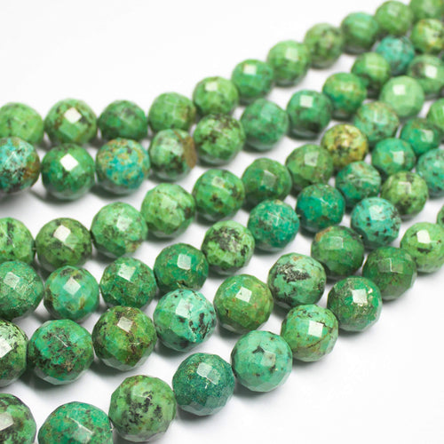 8 inches, 14-20mm, Natural Himalayan Turquoise Faceted Round Cut Loose Gemstone Beads - Jalvi & Co.