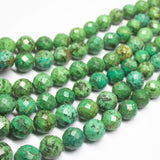 8 inches, 14-20mm, Natural Himalayan Turquoise Faceted Round Cut Loose Gemstone Beads