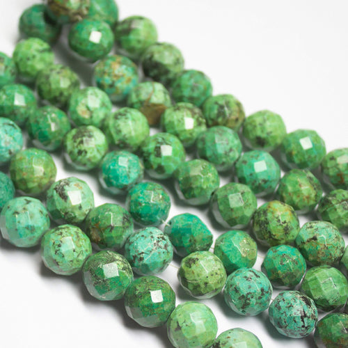 8 inches, 14-20mm, Natural Himalayan Turquoise Faceted Round Cut Loose Gemstone Beads - Jalvi & Co.