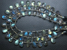 Load image into Gallery viewer, 8 Inches, 15 Beads,Super Finest Blue Flash Labradorite Faceted Pear Shape Briolettes Size 10mm Aprx - Jalvi &amp; Co.