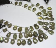 Load image into Gallery viewer, 8 inches, 16-18mm, Labradorite Faceted Pear Drops Briolette Loose Gemstone Beads, Labradorite Beads - Jalvi &amp; Co.