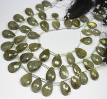 Load image into Gallery viewer, 8 inches, 16-18mm, Labradorite Faceted Pear Drops Briolette Loose Gemstone Beads, Labradorite Beads - Jalvi &amp; Co.