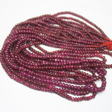 Load image into Gallery viewer, 8 inches, 3-4mm, Natural Ruby Smooth Rondelle Loose Gemstone Beads, Natural Ruby, Natural Plain Beads, Ruby Beads - Jalvi &amp; Co.