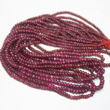 8 inches, 3-4mm, Natural Ruby Smooth Rondelle Loose Gemstone Beads, Natural Ruby, Natural Plain Beads, Ruby Beads