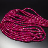 8 inches, 3-5mm, Natural Ruby Faceted Rondelle Loose Gemstone Beads, Natural Ruby, Natural Faceted Beads, Ruby Beads