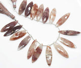 8 Inches, 36-40mm, Copper Quartz Faceted Marquise Drop Briolette Beads Strand