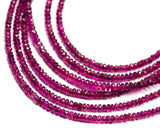 8 inches, 4mm, Pink Tourmaline Faceted Rondelle Loose Gemstone Beads, Tourmaline Beads