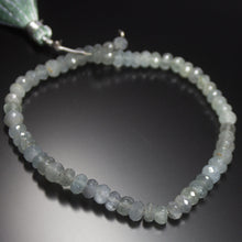 Load image into Gallery viewer, 8 inches, 5mm, Natural Moss Aquamarine Faceted Rondelle Loose Gemstone Beads - Jalvi &amp; Co.