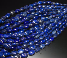 Load image into Gallery viewer, 8 inches, 7-14mm, Natural Blue Sapphire Smooth Oval Briolette Beads Strand, Sapphire Beads - Jalvi &amp; Co.