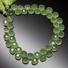 Load image into Gallery viewer, 8 inches, 8mm, Prehnite Chalcedony Faceted Heart Shape Drops Briolettes - Jalvi &amp; Co.