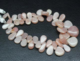 8 Inches, 9-13mm, Natural Sunstone Smooth Heart Drops Briolette Gemstone Beads