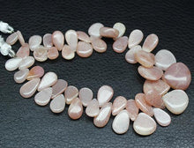 Load image into Gallery viewer, 8 Inches, 9-13mm, Natural Sunstone Smooth Heart Drops Briolette Gemstone Beads - Jalvi &amp; Co.