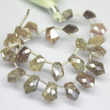 8 inches, 9mm 12mm, Mystic Coated Sapphire Faceted Fancy Arrowhead Shape Beads Strand, Sapphire Beads