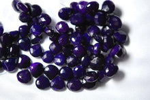 Load image into Gallery viewer, 8 Inches Aaa Dark Purple Chalcedony Faceted Heart Shape Briolettes 10-14mm - Jalvi &amp; Co.