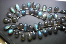 Load image into Gallery viewer, 8 Inches Blue Flash Labradorite Faceted Drops Shape Briolette&#39;s Size 12-14mm Approx. - Jalvi &amp; Co.