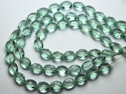 8 inches, Green Amethyst Quartz 7x9mm Faceted Oval Shape Briolettes Loose Gemstone Jewelry Making Beads - Jalvi & Co.