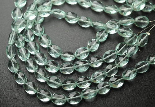 8 inches, Green Amethyst Quartz 7x9mm Faceted Oval Shape Briolettes Loose Gemstone Jewelry Making Beads - Jalvi & Co.