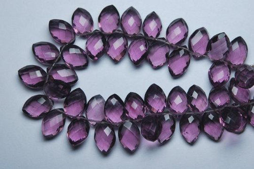 8 Inches Kunzite Pink Quartz Faceted Marquise Briolettes 12X8mm - Jalvi & Co.