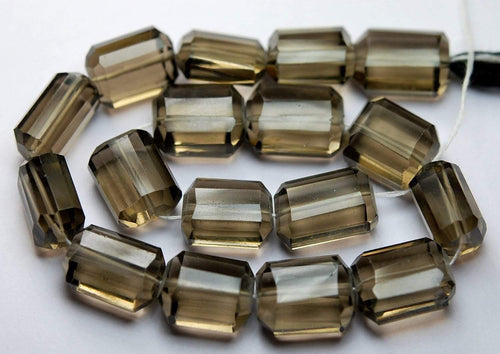 8 Inches Long Strand,Smoky Color Quartz Faceted Step Cut Nuggets-14-18mm - Jalvi & Co.