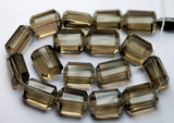 8 Inches Long Strand,Smoky Color Quartz Faceted Step Cut Nuggets-14-18mm