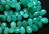 8 Inches Strand -Chrysoprase Chalcedony Faceted Pear Briolette, Size 11-10mm Approx, Super Low Price