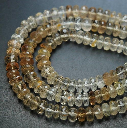 8 Inches Strand Imperial Topaz Faceted Rondelle, 7-8mm Size, - Jalvi & Co.
