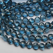 Load image into Gallery viewer, 8 Inches Strand London Blue Quartz Faceted Coins Shaped Briolette&#39;s, 8mm - Jalvi &amp; Co.