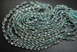 8 Inches Strand, Natural Aquamarine Smooth Oval Shaped Beads 6-4.5mm