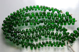 8 Inches Strand, Natural Chrome Diopside Smooth Drops Shape Beads,Size 6-7.5mm