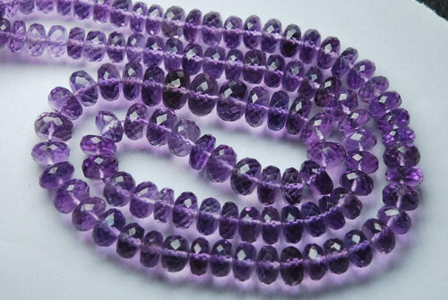 8 Inches Strand, Super Finest, Natural Pink Amethyst Micro Faceted Rondelles 8-7mm - Jalvi & Co.