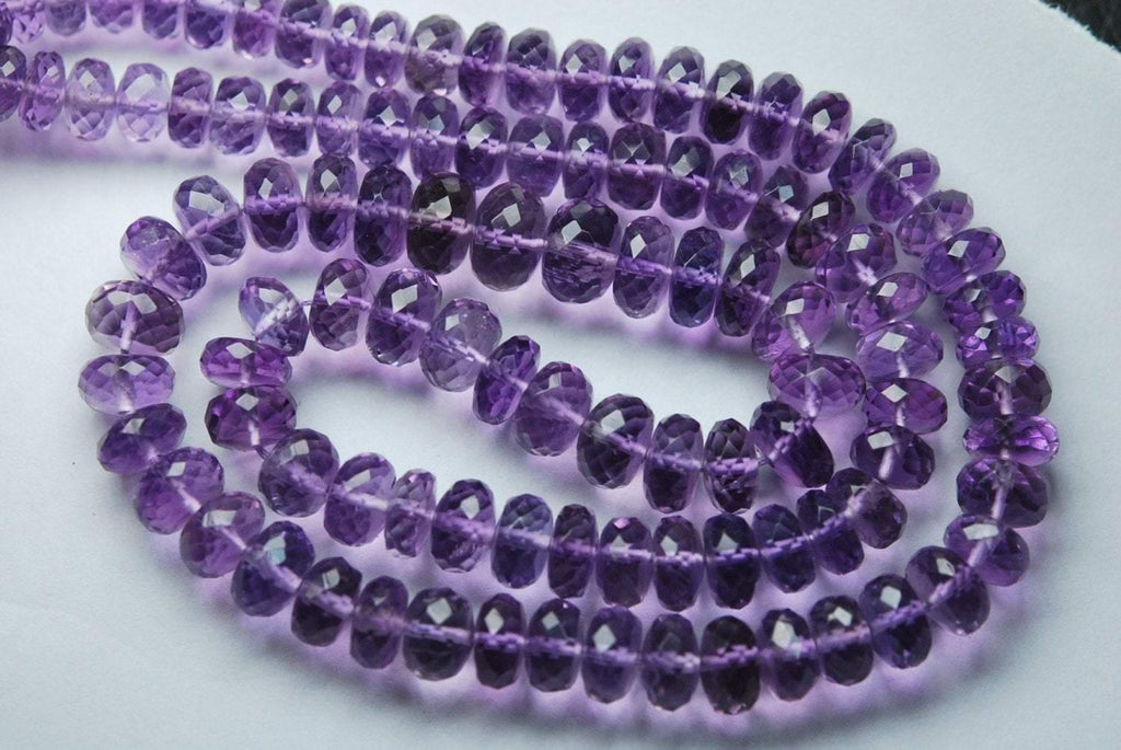 8 Inches Strand, Super Finest, Natural Pink Amethyst Micro Faceted Rondelles 8-7mm - Jalvi & Co.