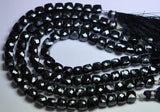 8 Inches Strand,Black Spinel Faceted Box Shape Briolettes, Size 8.5-9mm Long Calibrated Size