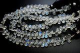8 Inches Strand,Blue Flashy Rainbow Moonstone Faceted Pear Shaped Briolettes, 6-8mm