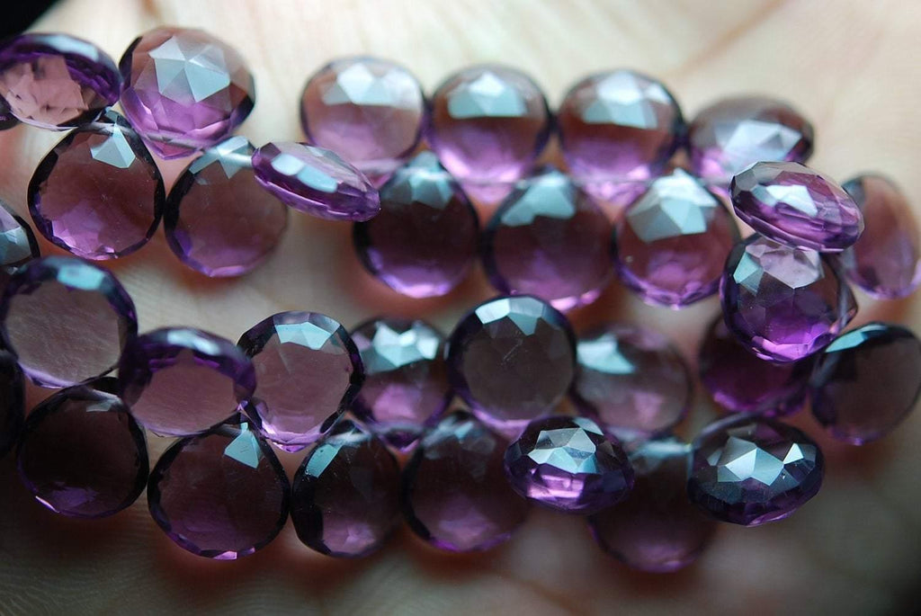 8 Inches Strand,Kunzite Pink Quartz Faceted Heart Briolette,Size 8mm - Jalvi & Co.