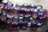 8 Inches Strand,Kunzite Pink Quartz Faceted Heart Briolette,Size 8mm