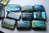 8 Inches Strand,Super Blue Flash Labradorite Faceted Step Cut Nuggets 25mm Large Size