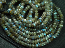 Load image into Gallery viewer, 8 Inches, Super Blue Flash Labradorite Smooth Rondelles Beads Shape 7-8mm Large Size - Jalvi &amp; Co.