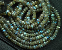 Load image into Gallery viewer, 8 Inches, Super Blue Flash Labradorite Smooth Rondelles Beads Shape 7-8mm Large Size - Jalvi &amp; Co.