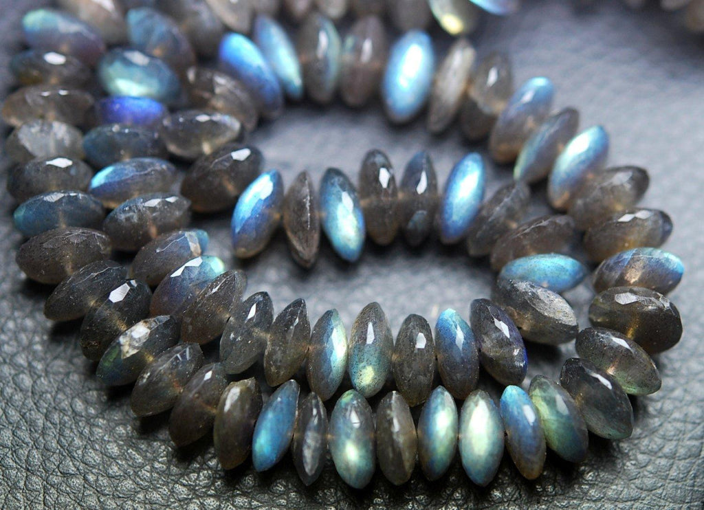 8 Inches Super Rare New Arrival, Natural Labradorite Micro Faceted German Cutting Rondelles 8.5-10mm Large - Jalvi & Co.